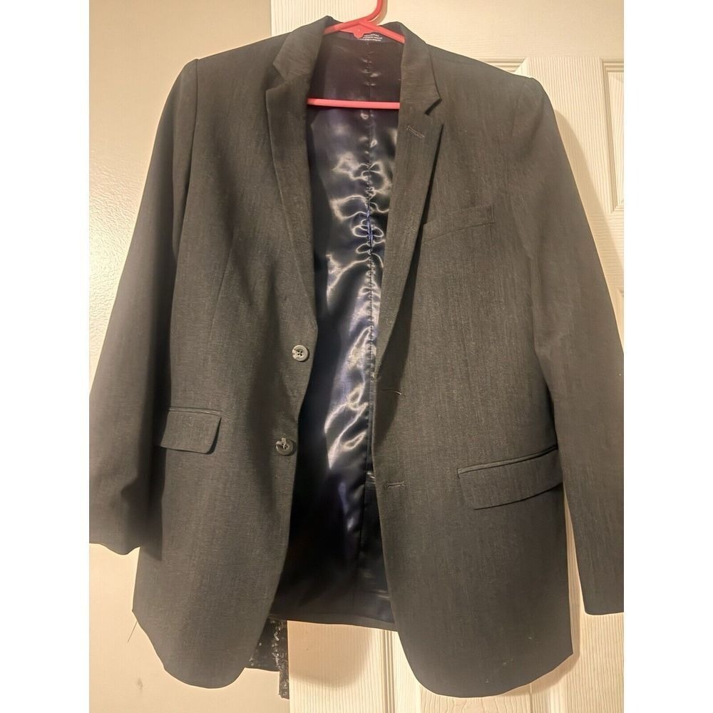 Gray Blazer Modern Fit Two Button Suit Jacket Business boys size 20